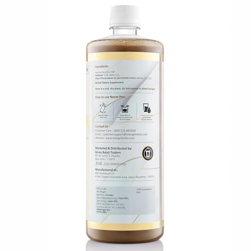 Image of Neem Pro | 100% Raw & Cold Pressed Neem Juice | Clear Skin, Liver Health, Immunity & Blood Sugar Support | 1Ltr