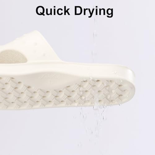 Image of shevalues Shower Shoes for Women Men with Arch Support Quick Drying Pool Slides Lightweight Beach Sandals with Drain Holes