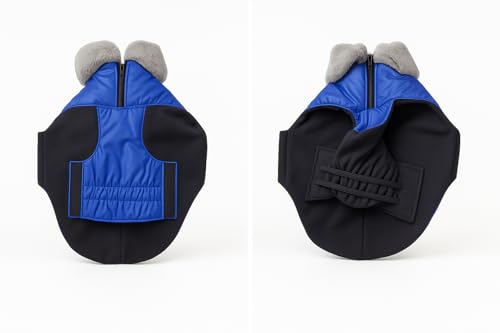 Image of The Pets Company Dog Winter Coat Jacket, Clothes, Windproof, Waterproof, Light Weight, Washable, Ultra Warm Thick Fleece Lined Dog Vest for Cold Weather Protection, (Blue, Small - Medium - 16 Inch)
