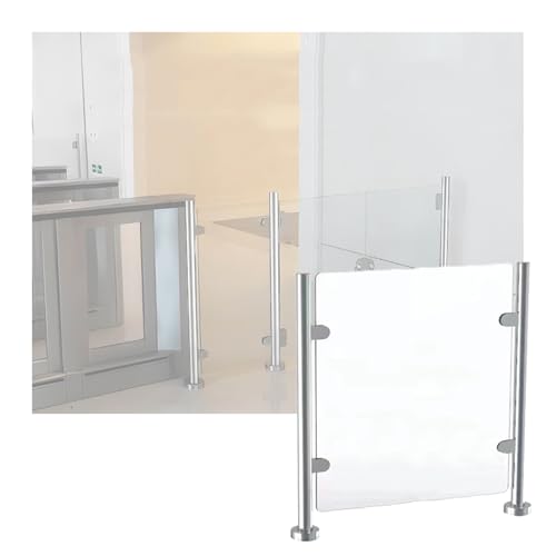 Supermarket Swing Gate - Acrylic Safety Barrier for Office Warehouse Cashier Counter & Library - Metal Entrance Gate (100x95cm)
