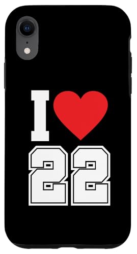 I Love 22 Number 22΂̒a X|[ct@ W[W tbg{[ X}zP[X iPhone XR p