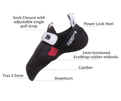 EVOLV Phantom Pro LV Rock Climbing Shoes - White/Black - 6.5 Women's angle 4