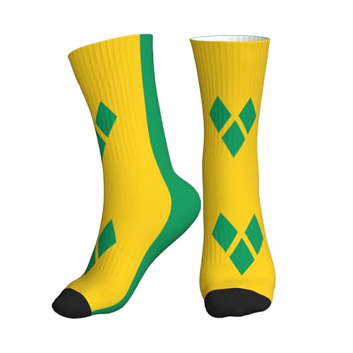 SEVEBJ Paire de chaussettes courtes avec drapeau de Saint-Vincent Grenadines pour marin, unisexe, mi-tube