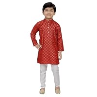 Tathastu Boys Cotton Kurta Set -TKS1286B-3-Red