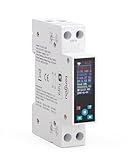 TONGOU Contatore Energia Elettrica Wi-fi,50A Misuratore Smart Monofase con Reset,Interruttore su Guida DIN di Riarmo Automatico Backlit LCD,Protezione da Sovraccarico Programmazione del Timer