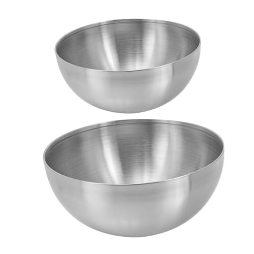 Holibanna Set Di 2 Ciotole Per Insalata in Acciaio Inossidabile Design in Stile Coreano Ciotola Per Pasti in Famiglia Frutta Cereali Snack.