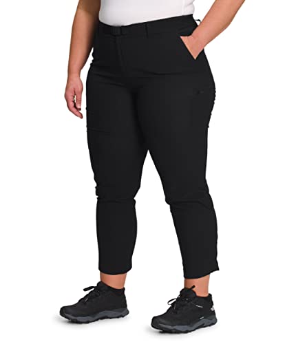 The North Face Calça feminina Plus Paramount cintura média, TNF preta, 40 cm de comprimento