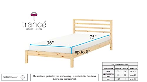 Image of Trance Cotton Feel Terry Ultra Soft Waterproof Mattress Protector | Breathable - Hypoallergenic Mattresses Cover (75x36 inch | 6.25x3 feet, Classic Blue - Pack of 1)
