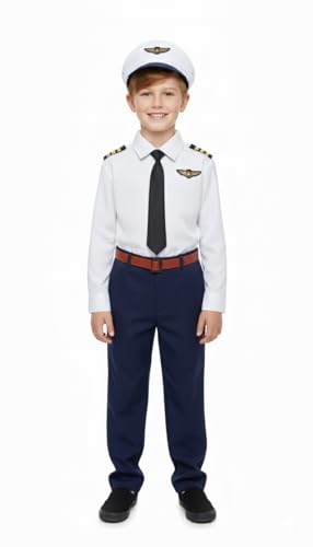 Image of Community Helper Uniform Costume for Kids | Role Play pilot, Traffic police, Navy Fancy Dress for School Functions & Theme Parties