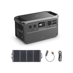 DJI Power 1000 Portable Power Station, 1024Wh Solar Generator with 1x 100W Solar Panel, 4000-Cycle-Life LFP(LiFePO4) Cell, 70-Minute Fast Charging, 2200W Stable Output,Solar Generator for Home Backup