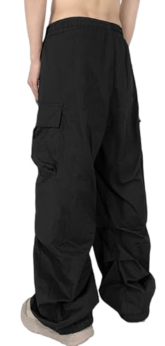 Men's Casual Cargo Pants Elastic Waist Drawstring Street Hip Hop Trousers with Pockets3