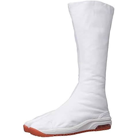 Marugo Traditional Japanese Tabi Shoes Air Jog V 12 Clasps Air Cushioned Toe Boots Long White Cover