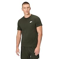 Nike Men's Sportswear Club T-Shirt, Sequoia/White, Large