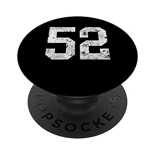 Número 52 - Camiseta deportiva de cumpleaños número cincuenta y dos PopSockets PopGrip Intercambiable