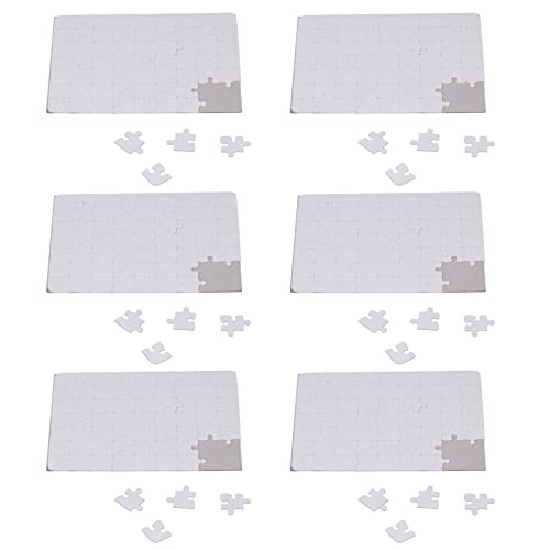 6 Set 13 X 18 Cm 63 Teile Weißes Puzzle Blanko-Puzzle Sublimation Heat Press Transfer Puzzles Sublimation Blanks Puzzles Weiße Montage DIY für Kinder