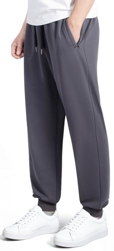 BULLIANT Pantalón Hombre, Jogger para Hombre– Pantalón Deportivo Informal de Entrenamiento,Sudadera Larga de Algodón con Bolsillos con Cremallera(Gris Oscuro,4XL)