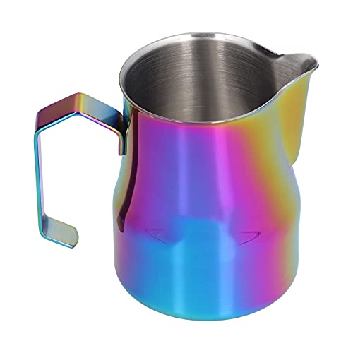 Leite Espumante Jarro de Aço Inoxidável Espresso Cozimento Pitcher, Copo de Espuma Cremador para Cafeteira de Café Leiteiras Multiuso para Cozinha Doméstica (500 ml/17oz)