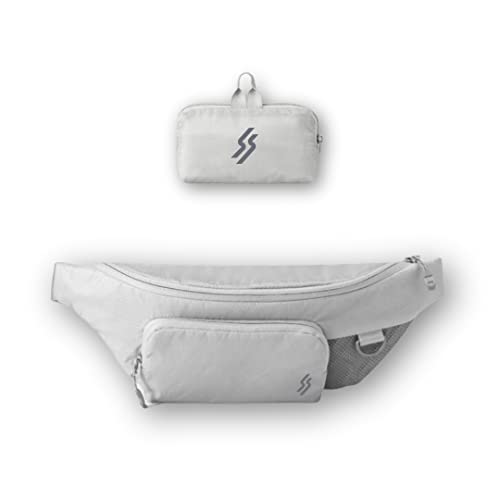 Image of Tressential Waist Bag for Men Women | Premium Fabric, Foldable Design | Cross Body Fanny Pack for Hiking, Travel, Camping, Outdoor Sports, Cycling | Money Belt with Adjustable Strap (Grey)