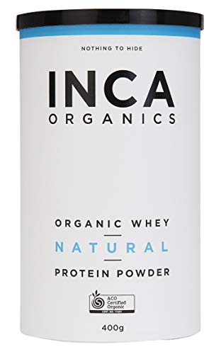 Inca Organics Organic Protein Powder Natural, 100% Certified Organic, GMO and Gluten Free, 400g, Whey Natural (Raw) 400 grams