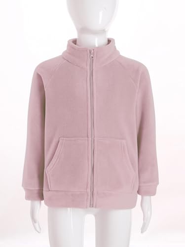 Linjinx Kids Girls Fleece Jacket Long Sleeve Zip Up Pullover Sweatshirt Coat Fall Winter Clothes Outwear with Pockets3