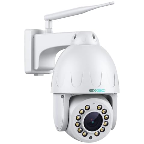 SV3C 4K PTZ WiFi Camera Outdoor, 15X Optical Zoom 8MP Wireless IP Security Camera, Auto Tracking, Floodlight Color Night Vision, 2-Way Audio, Metal Shell, RTSP, FTP, SD Card Record, Onvif Conformant Cover