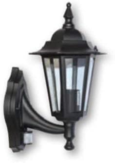 Deta L2843B Coach Lantern with PIR - 6 Panel (Black)