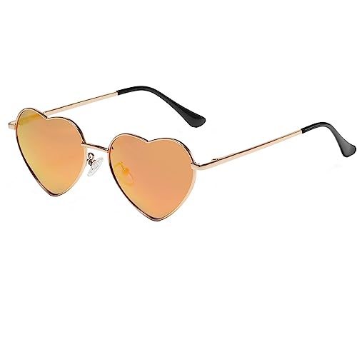 Image of Onrtry Heart Shaped Polarized Sunglasses for Women Vintage Lovely Metal Frame Sun Glasses