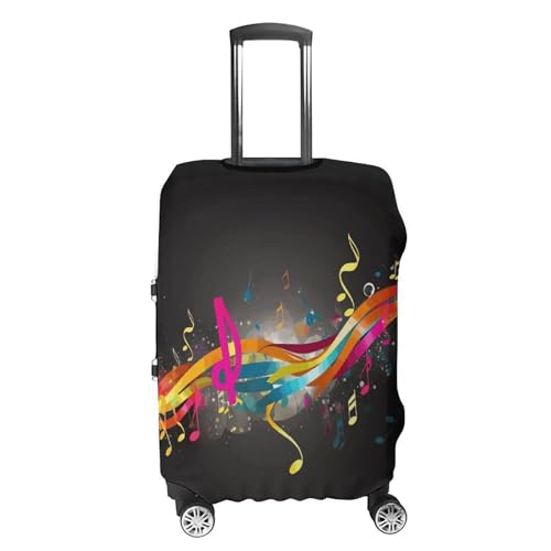 Colorful Musical Note Printed Luggage Cover Protector, Fits 18-32 Inch Luggage4