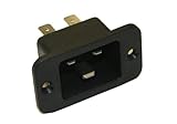 Interpower 83030400 IEC 60320 C20 Power Inlet with Quick Disconnects, IEC 60320 C20 Socket Type, Black, 16A/20A Rating, 250VAC Rating