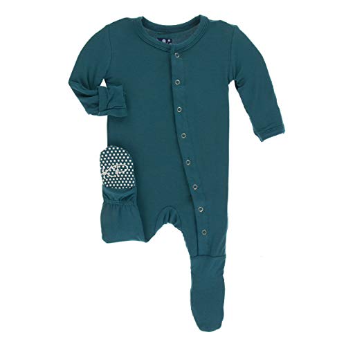 Kickee Pants Bamboo Solid Footie with Snaps (Oasis - 12-18 Months)