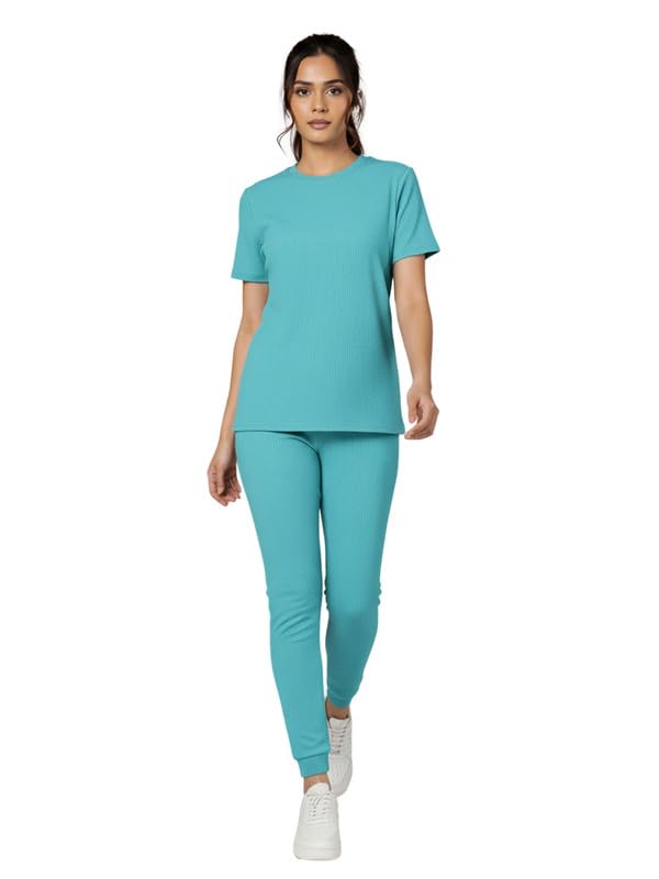 de trendz Women's Cotton Lycra Blend Styled With scrambled Textured Material Tracksuit | Co-ord Set For Women| Track Suit Set For Women-picture-23