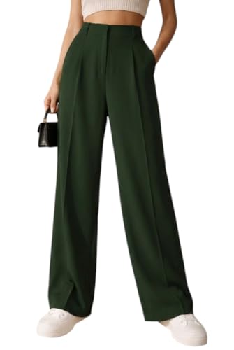 Image of Twill Regular Fit High-Waist Korean Trousers for Women & Girls | Casual Pants Outings