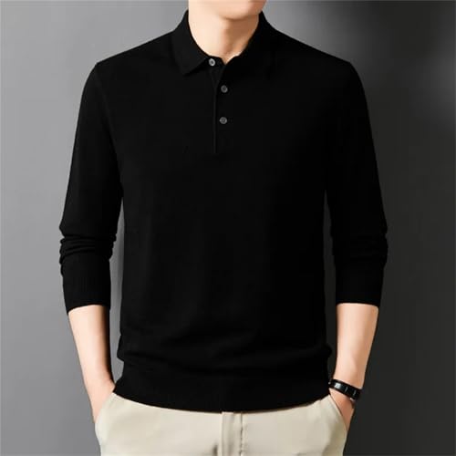 Men’S Classic Wool Pullover Sweater Turn-Down Collar Long Sleeve Slip-On Flat Knitted Wool Casual Soft Jumper Tops 7