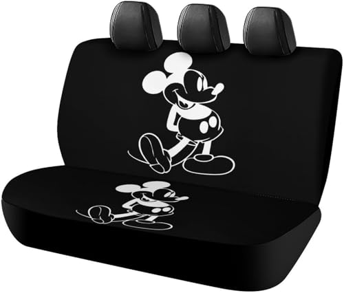 ミッキーマウス (6) カーシートカバー 車シートカバー 後部座席用 シート保護 おしゃれ カー用品 軽/普通車 汎用 後席クッションカバー 人気 四季通用