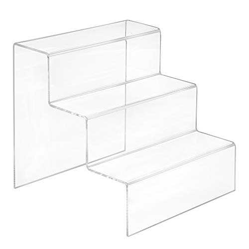Preisvergleich Produktbild Dekotreppe 3-Stufig (200x200x200mm) aus glasklarem Acrylglas - Zeigis® / Stufendisplay / Präsentationstreppe / Treppendisplay / Treppenständer / Präsentations-Treppe / Warenträger / Acryl / Transparent