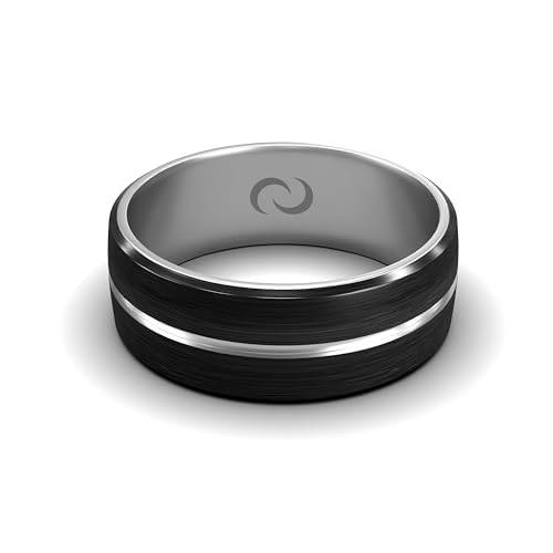 CONTACT CO. Smart Tungsten Elite NFC Ring, Sleek Smart Rings with Instant App-Free Sharing, Seamless Tool for Business Meetings and More, Size 11