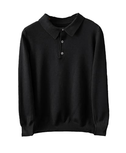 Dcvmvmn Men's Winter Wool Thick Sweater Business Casual Knitted Cashmere Bottoming Pullovers Black