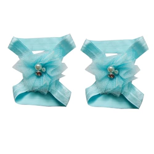 10pairs Girl's Flower Barefoot Sandals of Chiffon Foot Flowers Pink Red Blue White Purple and More for Boy Girl and Toddlers for Summer Outings3