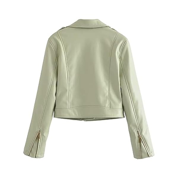 Adhdyuud Vrouwen Herfst Casual Pu Faux Lederen Jas Jas Slanke Rits Zakken Korte Biker Uitloper