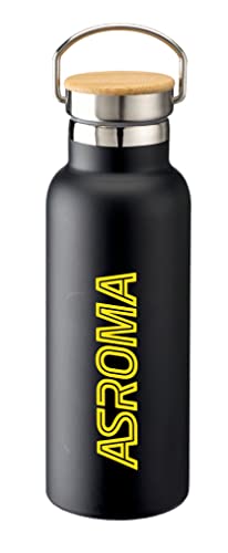 AS Roma Botella con Logotipo ASR Fluo Amarillo, Adultos Unisex, Negro, Estándar Cover