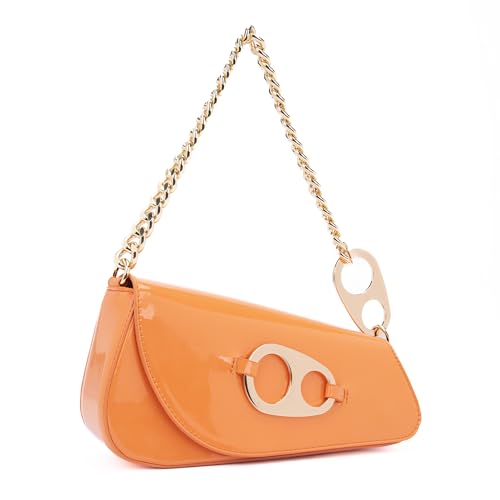 Image of Crossbody Bag Y2K Trendy Purses for Women Patent Leather Shoulder Handbags Hobo Bag with Chian Strap