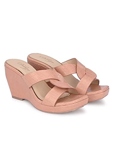 Image of Delize Light - vegan leather cross strap wedge heel sandals 2500
