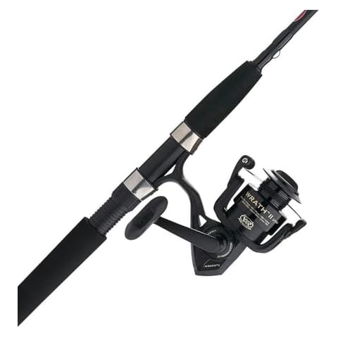 PENN 7' Wrath II Fishing Rod and Spinning Reel Combo, Size 3000, Medium Light Power, Extra Fast Action, Corrosion-Resistant Graphite Construction, Lightweight and Durable Cover