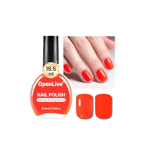 OpenLive 16.5ml Neon Red Nail Polish Glossy Shine...