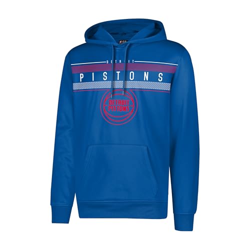 Ultra Game NBA Official Mens Super Soft Midtown Hoodie Pullover Sweatshirt - Unisex Detroit Pistons Team Color Small