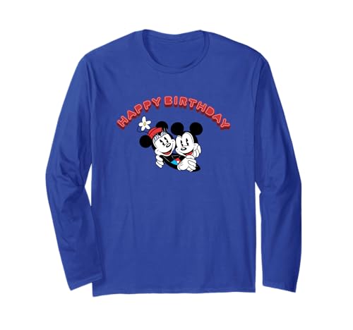 Mickey et Minnie Mouse t-shirt anniversaire rouge à manches longues