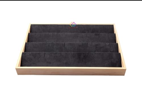 Image of Wooden Earring Velvet Jewelry Drawer Organizer Tray Stackable
