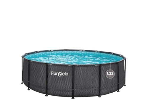 FUNSICLE Piscine Tubulaire Ronde Noire Ø4,57m x h1,22m