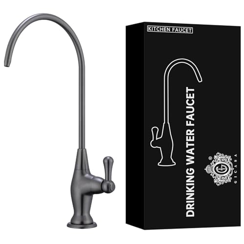 Image of Stainless Steel Sink Drinking Water Faucet, Sink Water Filter System, Suitable for Most Reverse Osmosis or Water Filtration Systems, Stainless Steel Reverse Osmosis Faucet for Kitchen Bar, Grey