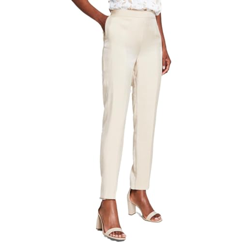 Anne Klein Womens High Rise Shimmer Trouser Pants Beige 8